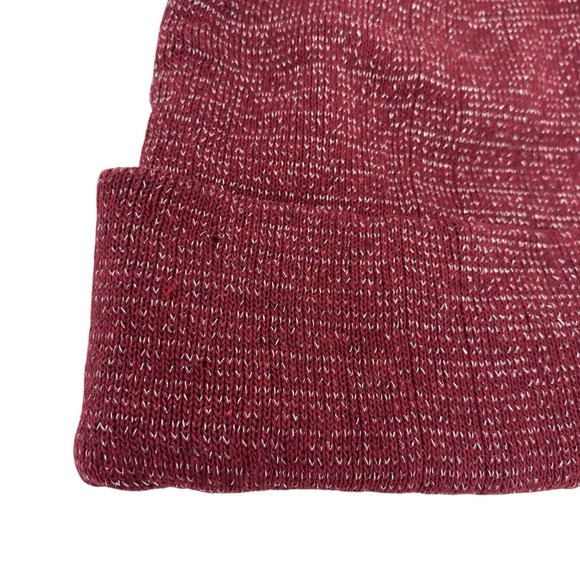 Juncture Womens Knit Hat Beanie New Red Metallic Silver - Picture 2 of 5